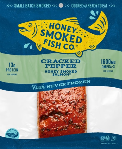 Honey Smoked Fish Co. Cracked Pepper Salmon Perspective: front