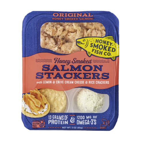 Honey Smoked Fish Co Salmon Stackers Perspective: front