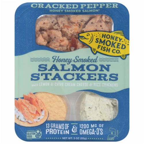 Honey Smoked Fish Co Salmon Stackers Perspective: front