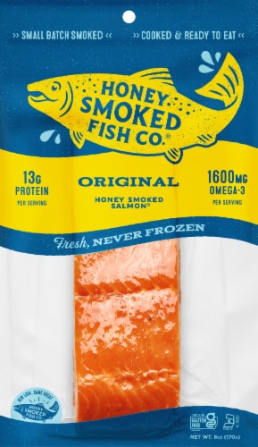 Honey Smoked Fish Smoked Salmon Fillet, Original, 6 oz Perspective: front