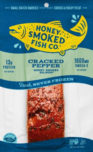 Honey Smoked Salmon 6oz Cracked Pepper Perspective: front