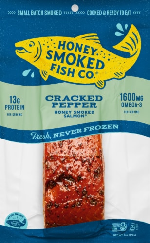 Honey Smoked Salmon 6oz Cracked Pepper Perspective: front