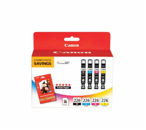 Canon Photo Paper and CLI-226 Ink Cartridges Combo Perspective: front