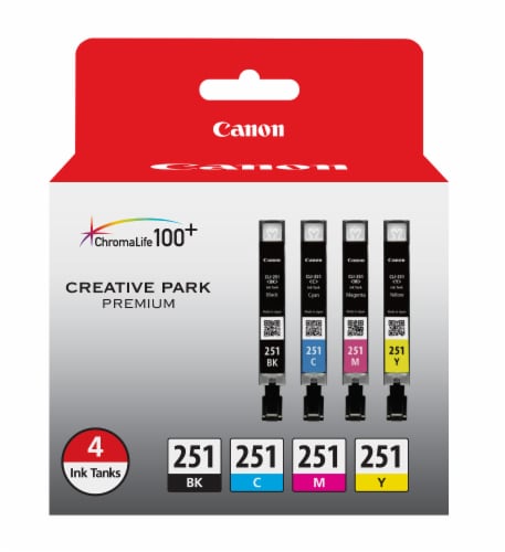 Canon Ink Tanks 4 Pack- Black/Cyan/Magenta/Yellow Perspective: front