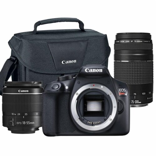 Canon EOS Rebel T6 18MP with 18 55mm and 75 300mm Lenses DSLR