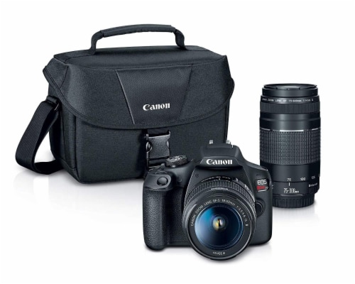 Canon EOS Rebel T7 Zoom Lens Camera Perspective: front