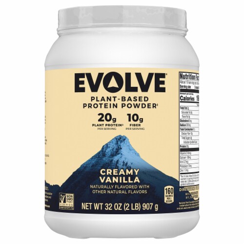 Evolve® Plant-Based Ideal Vanilla Bean Protein Powder Perspective: front