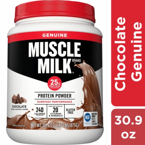 Muscle Milk® Chocolate Genuine Protein Powder Perspective: front