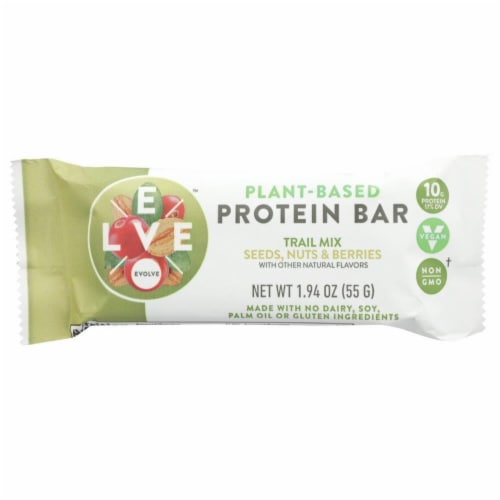Evolve® Plant-Based Trail Mix Protein Bar Perspective: front