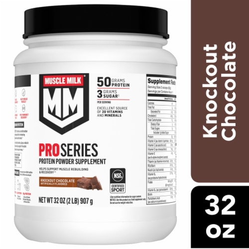 Muscle Milk® Pro Series Knockout Chocolate Protein Powder Perspective: front