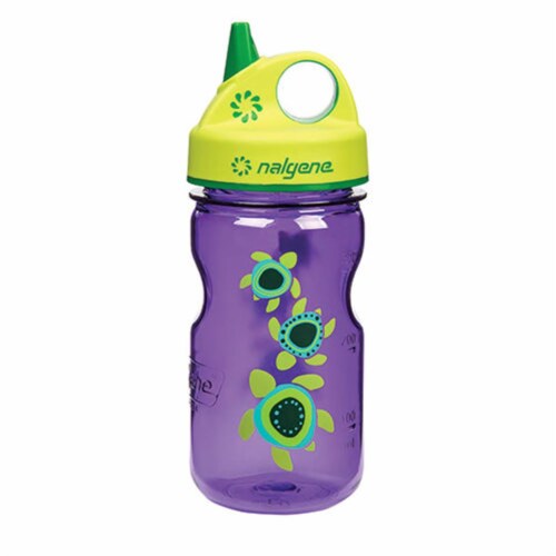 Nalgene NAL-2182-2112 Grip n Gulp Sea Turtles Bottle, Purple Perspective: front