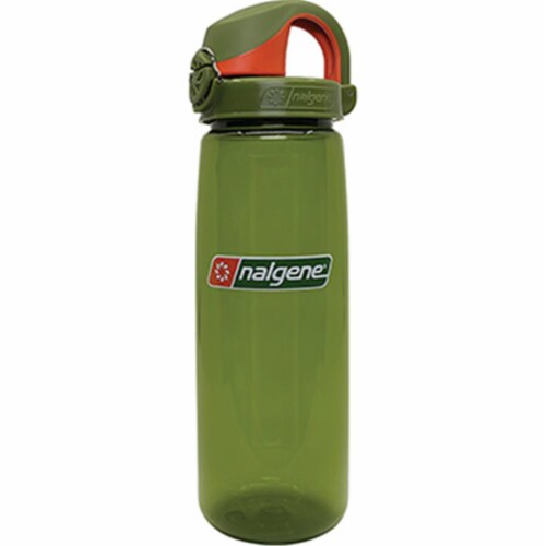 Nalgene 341886 24 oz On The Fly Bottle with Cap, Juniper & Orange Perspective: front