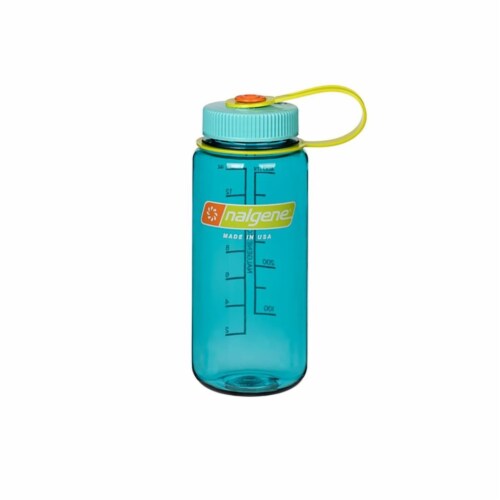 Nalgene 342069 Wide Mouth Loop-Top Bottle, Cerulean - 16 oz. Perspective: front