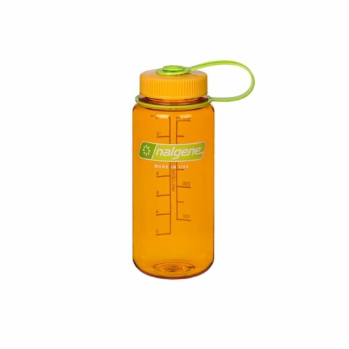 Nalgene 342071 Wide Mouth Loop-Top Bottle, Clementine - 16 oz. Perspective: front