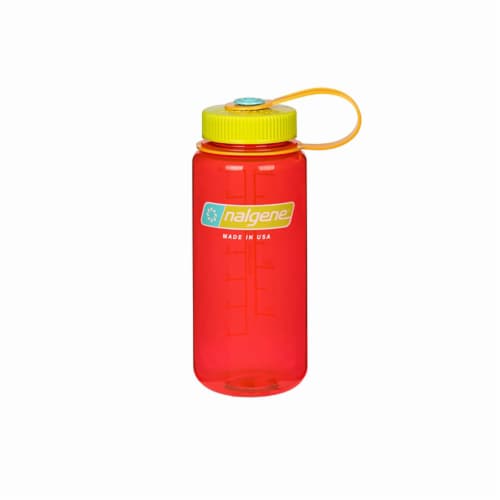 Nalgene 342072 Wide Mouth Loop-Top Bottle, Pomegranate - 16 oz. Perspective: front