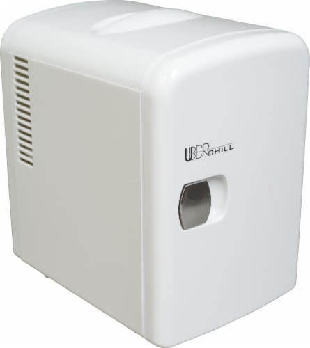 Uber Appliance Mini Fridge 6-can portable refrigerator|cooler/warmer|Bedroom/dorm/RV Perspective: front