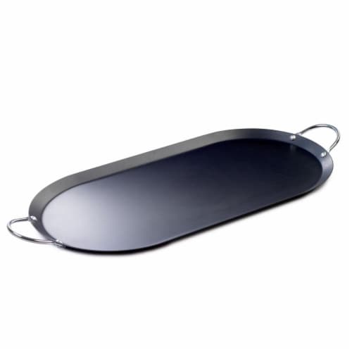 17 in. Imusa Carbon Steel Oval Shaped Comal, Grey Perspective: front