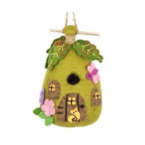 Felt Birdhouse - fairy House Perspective: front