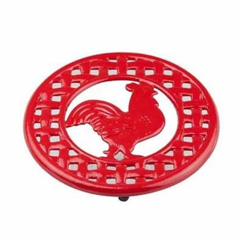 Cast Iron Rooster Trivet - Red Perspective: front