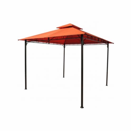 Square Vented Canopy Gazebo, Terra Cotta Perspective: front