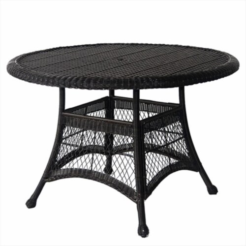 Black wicker top dining table