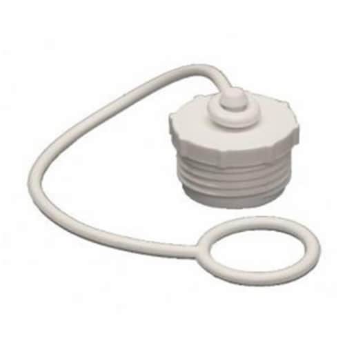 Garden Hose Plug & Strap, White Perspective: front
