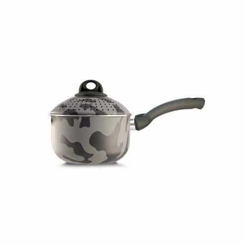 Lancaster Commercial Products Camouflage Bio-Ceramix Nonstick Baby PastaSi With Lid, 1.5 qt. Perspective: front