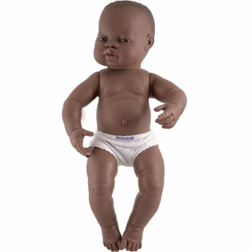 Newborn african baby girl with navel gauze (42 cm- 16 4/8'')Polybag Perspective: front