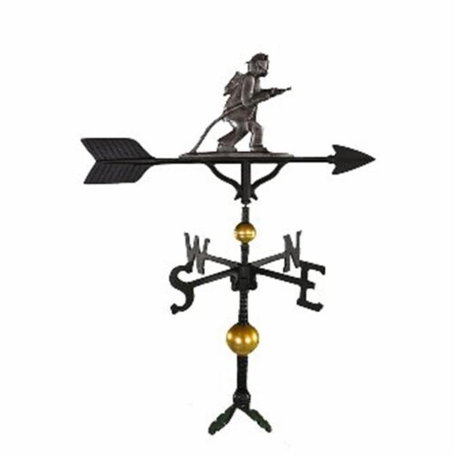 Spanish Style Hammered Wrought Iron Cross Weathervane Sculpture