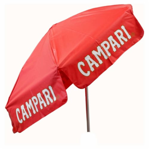Heininger Holdings 1382 6 ft. Campari Vinyl Umbrella - Beach Pole Perspective: front