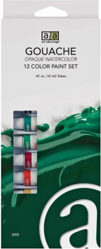 Art Advantage® Gouache 12 Color Opaque Watercolor Paint Set Perspective: front