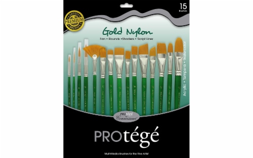 Protege Brush Set Gold Nylon Short Handle 15pc 1 Baker s