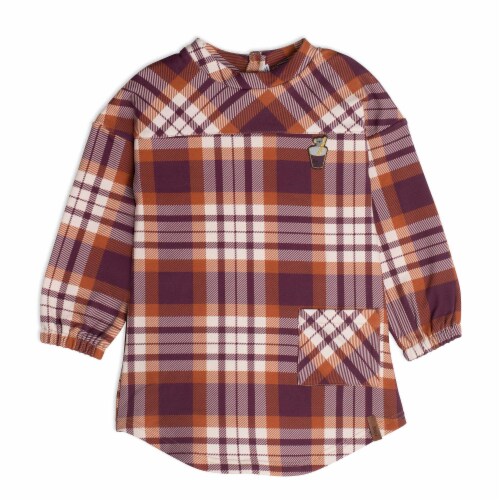 Printed Shirt Dress With Long Sleeves Perspective: front
