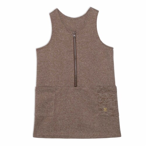 Herringbone Jumper With Pocket Brown Perspective: front
