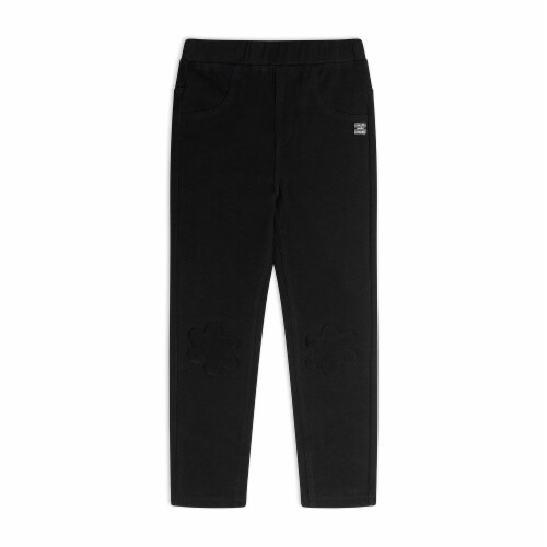 Fleece Legging With Knee Applique Black Perspective: front