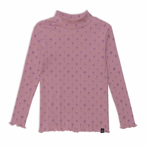 Long Sleeve Mock Neck Rib Top Mauve-Pink Long Sleeve Mock Neck Rib Top Mauve-Pink