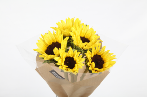 Buttercream Tinted Sunflower Bouquet Perspective: front