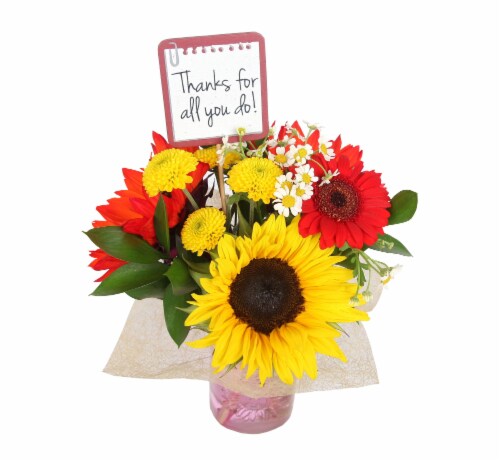 Administrative Professional's Day Mason Jar Arrangement Perspective: front