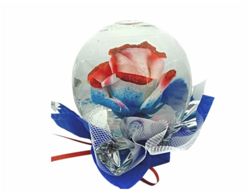 Dos Gringos Flower Company Patriotic Rose Globe Perspective: front