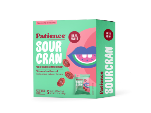 Patience™ Sour Cran® Sour Dried Cranberries Watermelon Flavor Perspective: front