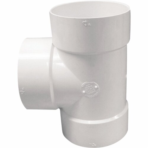 IPEX Canplas 4 In. PVC Sewer and Drain Sanitary Bull Nose Tee 414104BC Perspective: front