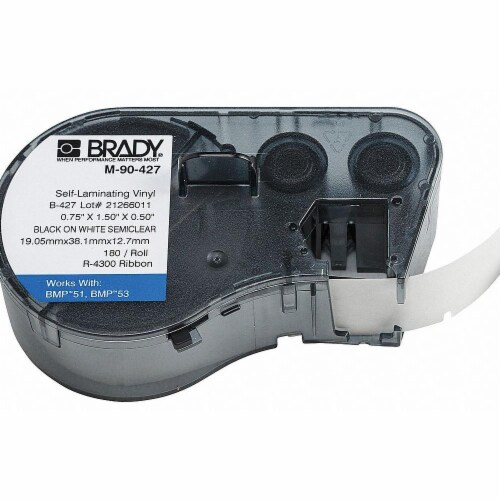 Brady Wire Marker Label,Black/White/Clear  M-90-427 Perspective: front