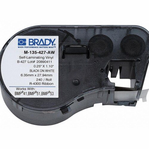 Brady Wire Marker Label,Black/All White  M-135-427-AW Perspective: front