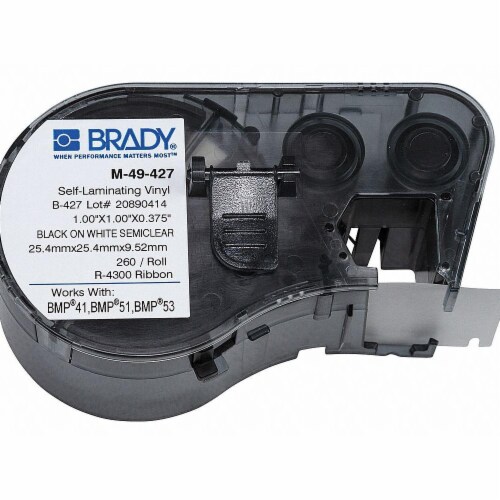 Brady Wire Marker Label,Black/White/Clear  M-49-427 Perspective: front