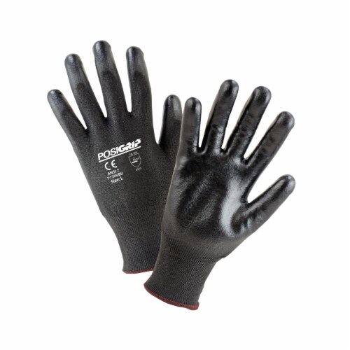 Black HPPE shell with black polyurethane dipped gloves. Perspective: front