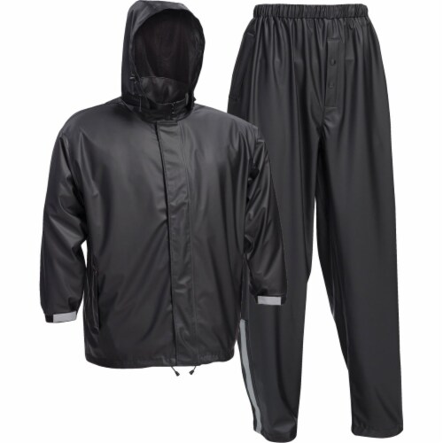 West Chester 2XL 3 Piece Black Polyester Rain Suit 44520 2XL 2XL
