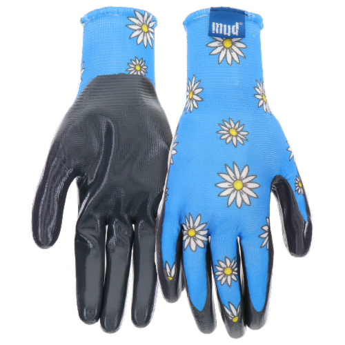 Mud Flat Nitrile Gloves - Blue Daisy Perspective: front