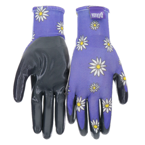 Mud Flat Nitrile Daisy Youth Gloves Perspective: front