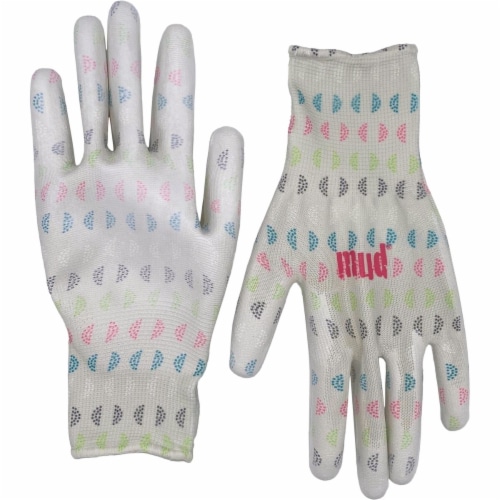 Mud Med/Large Geo Print Polyester Garden Gloves Perspective: front