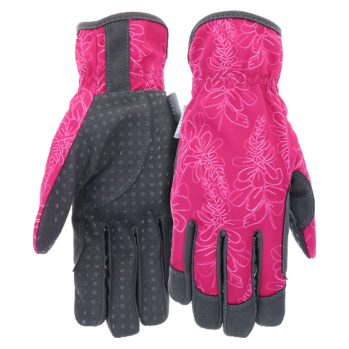 Mud Hidex Dot Grip Gloves - Floral Magenta Perspective: front